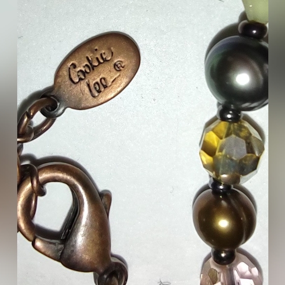 Cookie Lee Bead Necklace Fleur-de-lis - Picture 7 of 9